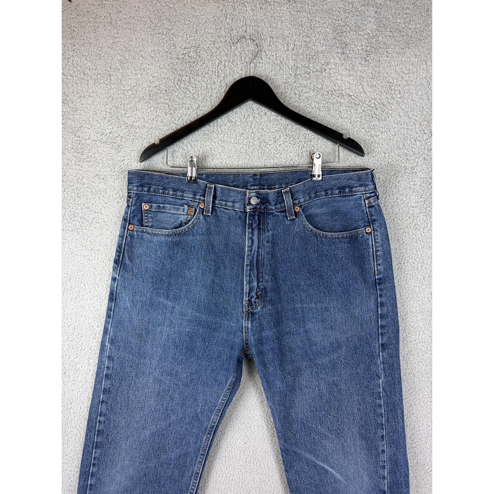 Levis 505 Jeans Mens 38x30 Blue Medium Wash Regular Fit Straight Denim Pants Men